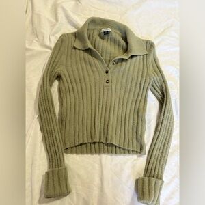 Sage green fleece sweater American eagle